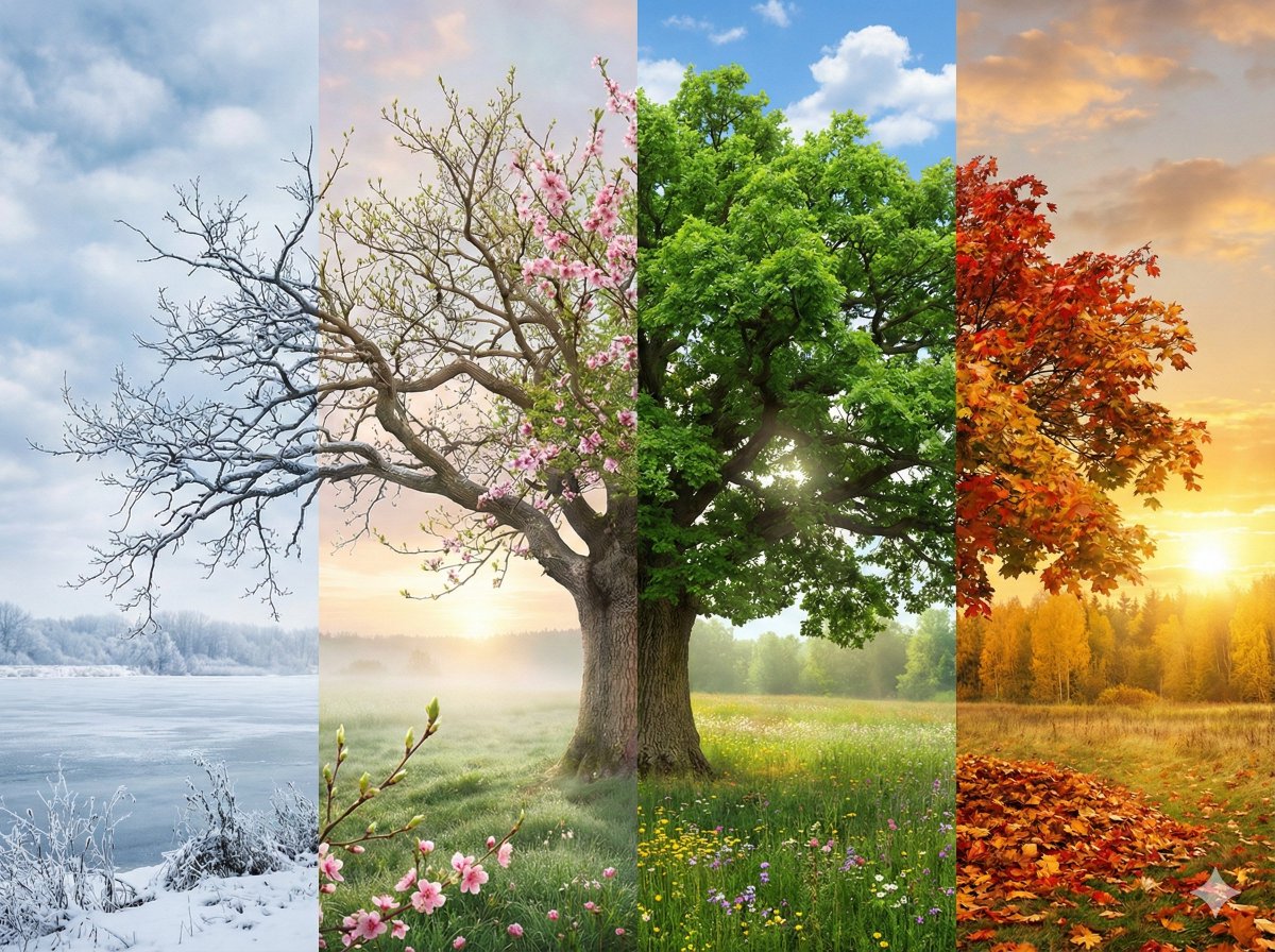 Four Seasons Flowing Landscape Art