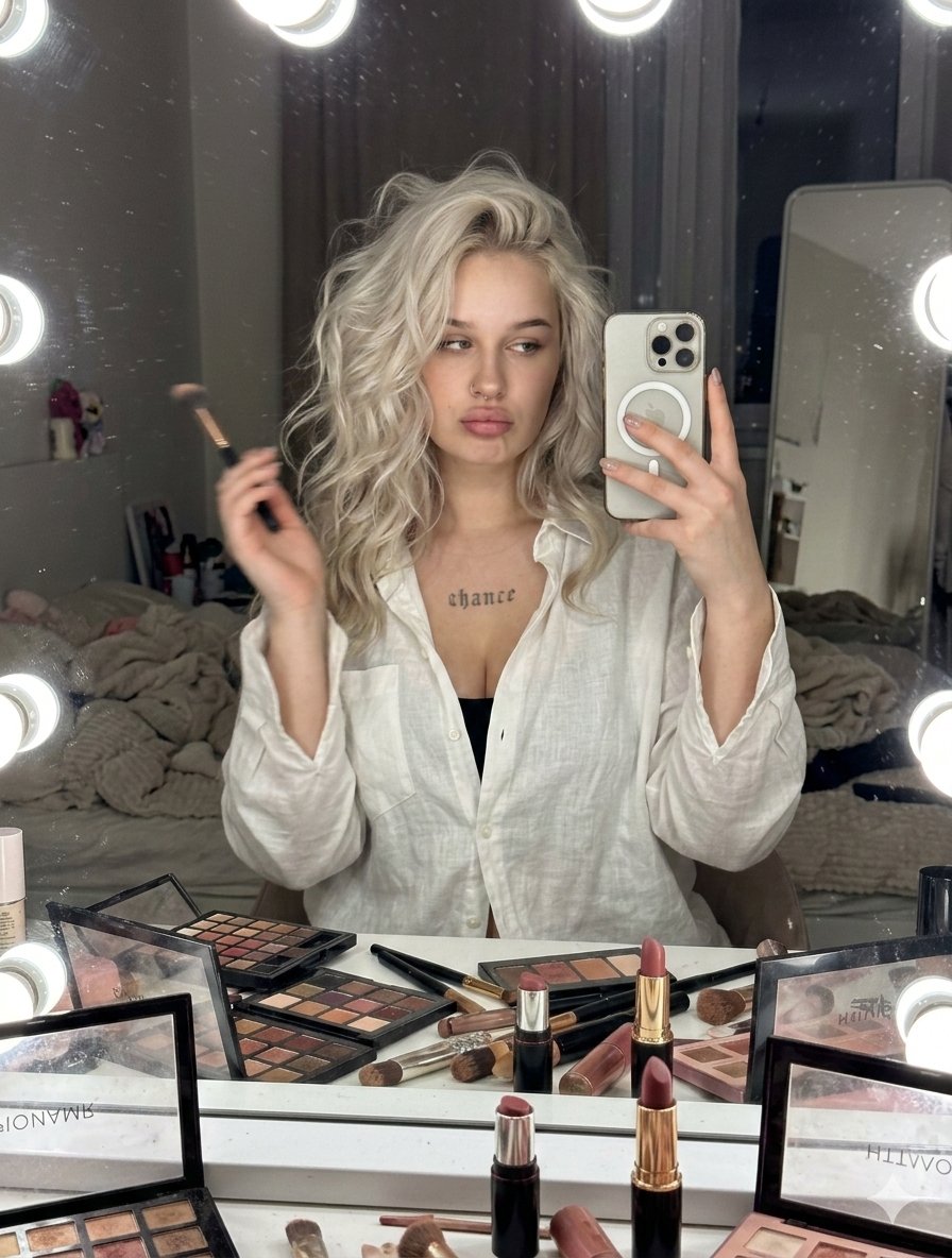 Messy Vanity Mirror Selfie