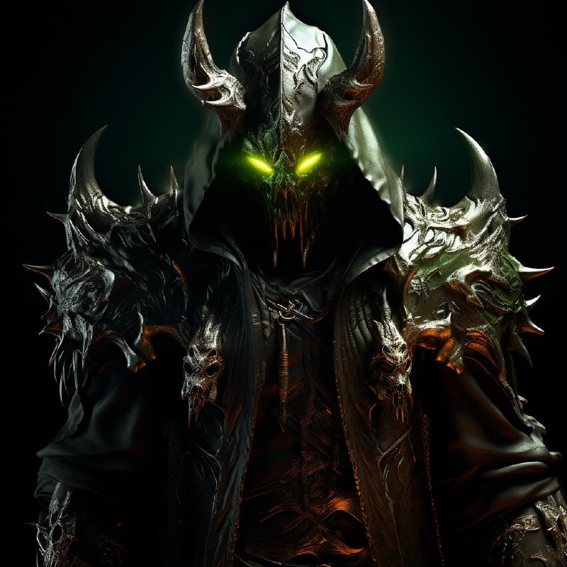 Warcraft Human Warlock in Skull Hood and Thorn Armor