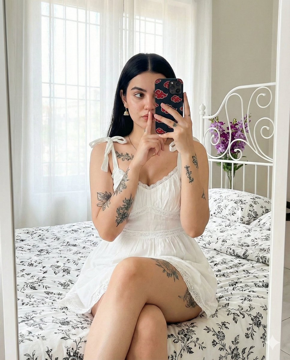 Mysterious Tattooed Girl Selfie