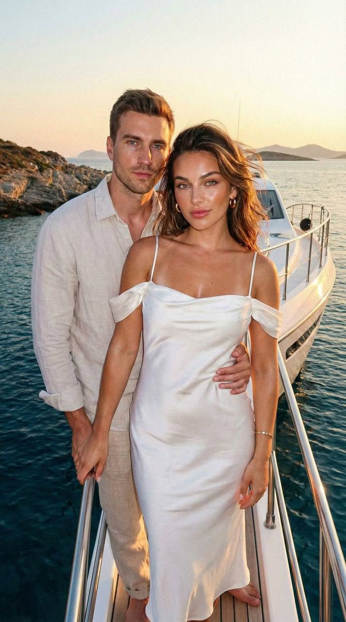 Romantic Yacht Flash Photo Greece