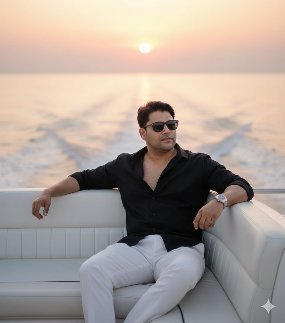 Yacht Sunset Portrait Dream
