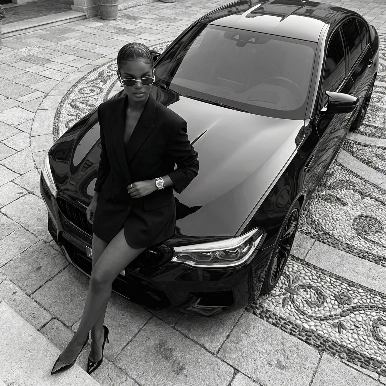 Black White BMW Fashion Editorial