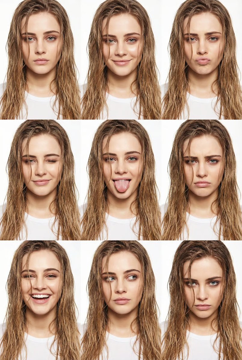 Wet Hair High Fashion Beauty Grid