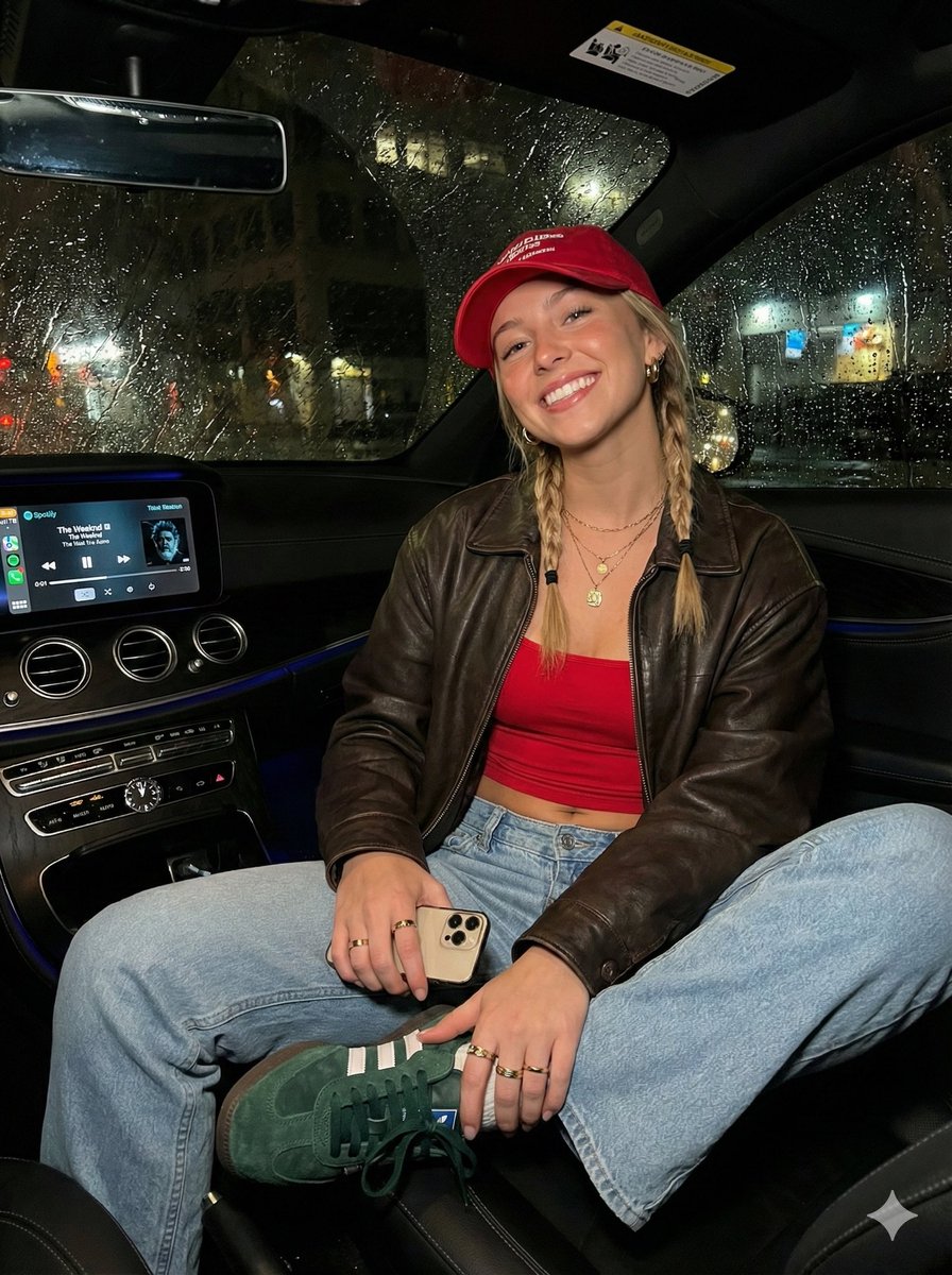 Rainy Night Car Portrait Girl