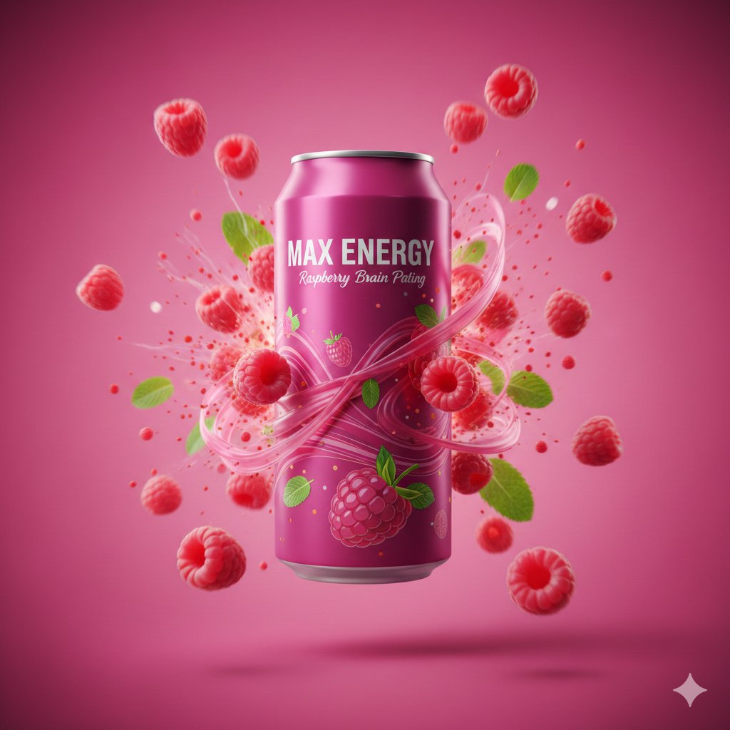 Cinematic Raspberry Energy Drink Ad