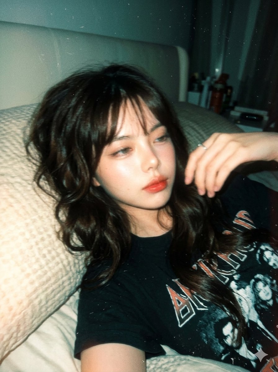 Y2K Vintage Flash Film Portrait