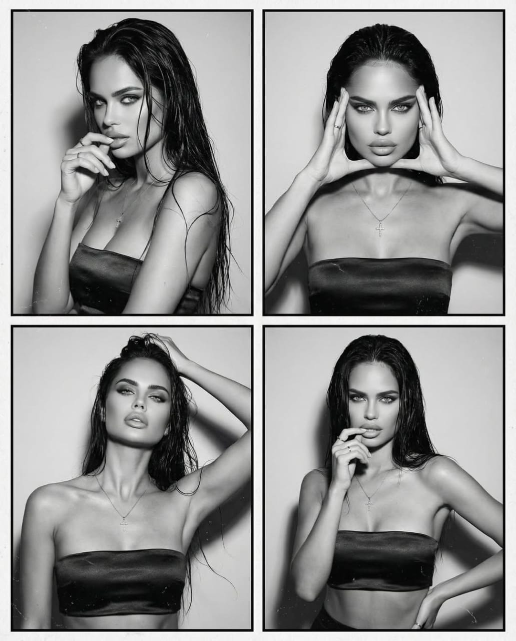 Monochrome Fashion Portrait Collage