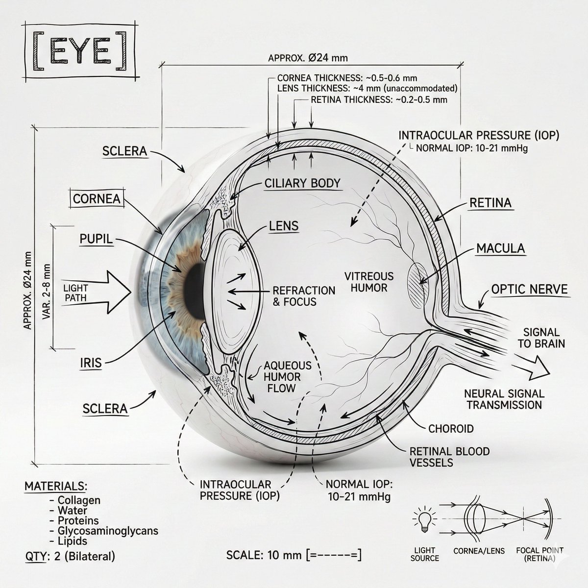 Eye Technical Anatomy Infographic