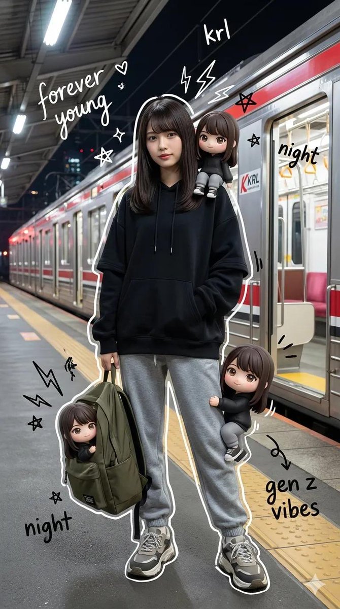 Gen Z Night Train Portrait