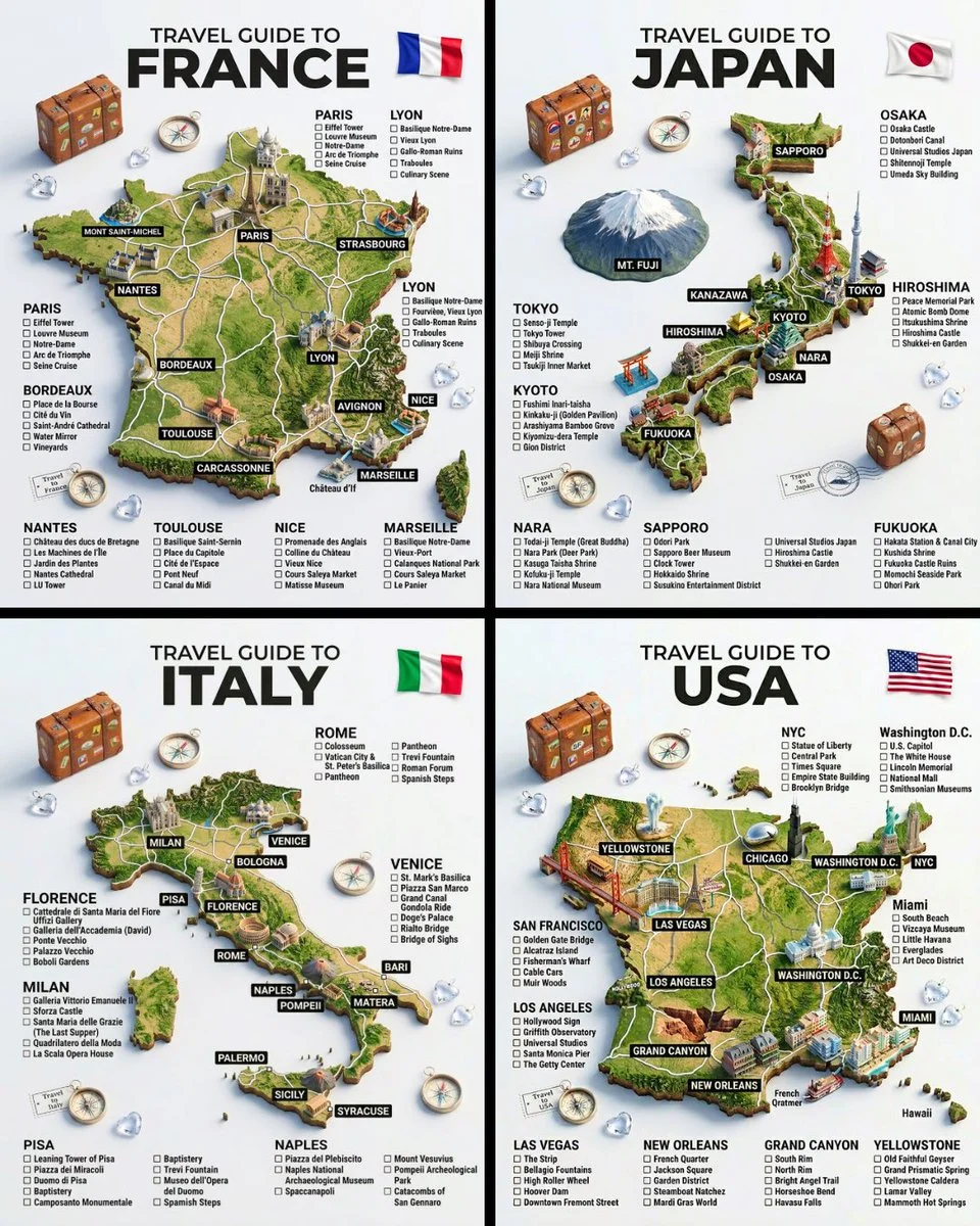 3D Travel Guide Infographic Design
