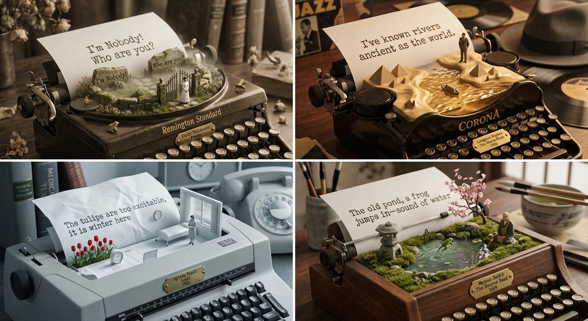 Poetic Typewriter Sculptures