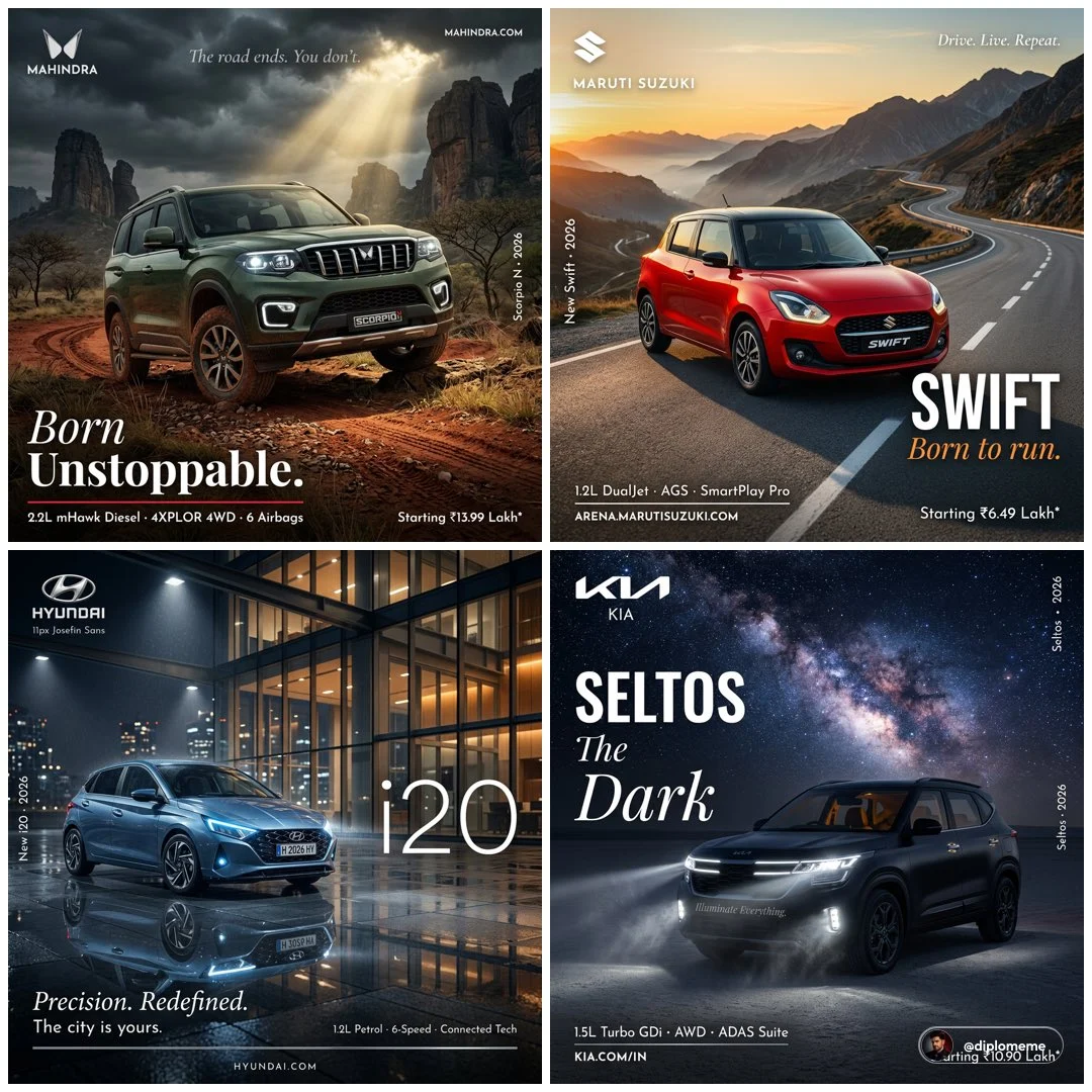 Hyper-Realistic Car Commercial Poster