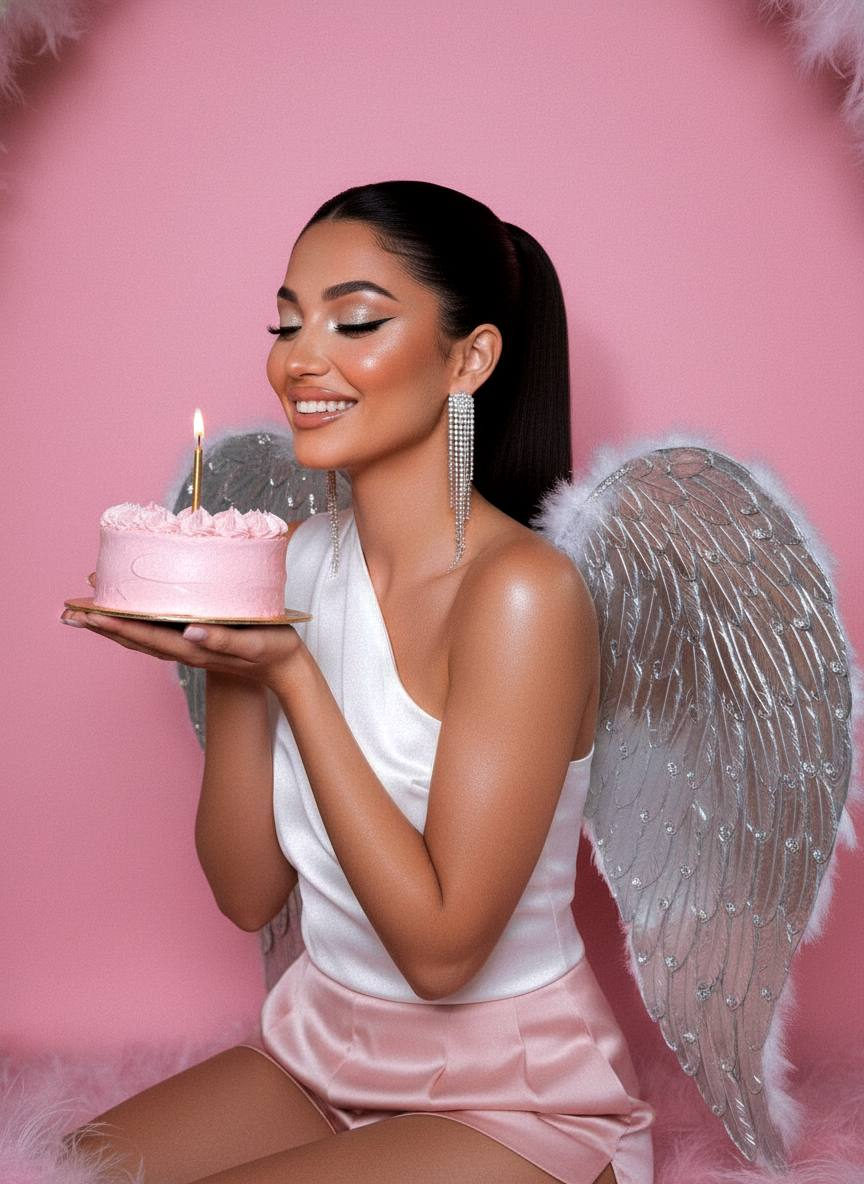 Pink Birthday Angel Glow