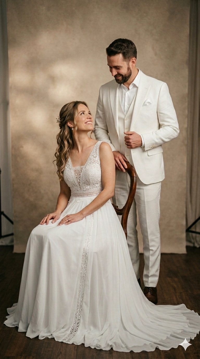 Warm Minimalist Wedding Portraits