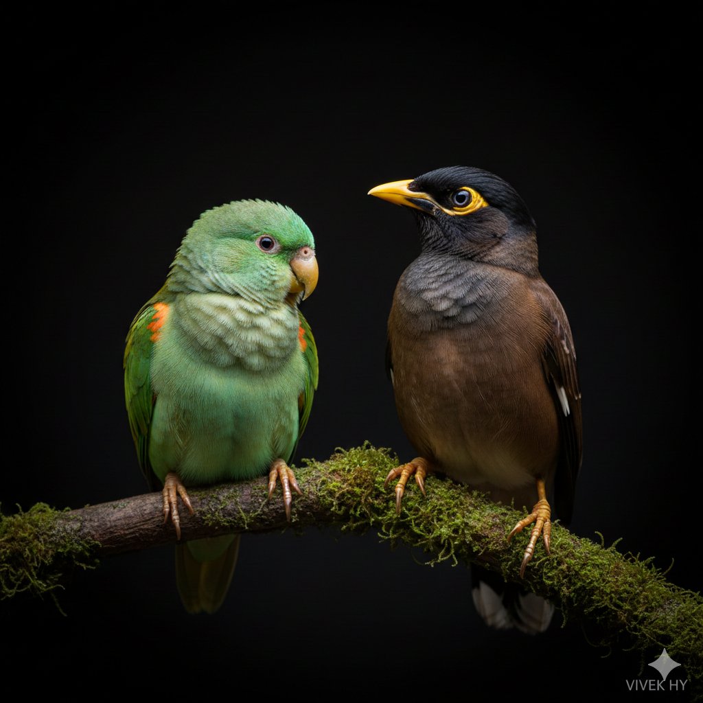 Dramatic Low-Key Bird Portrait