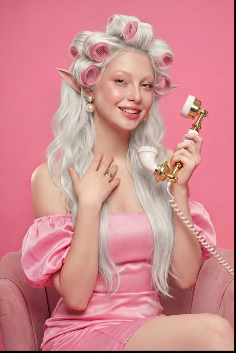 Retro Barbie Pink Glamour Portrait