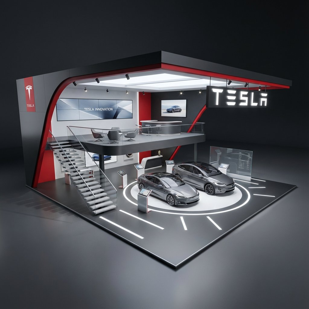 Tesla Futuristic Exhibition Booth