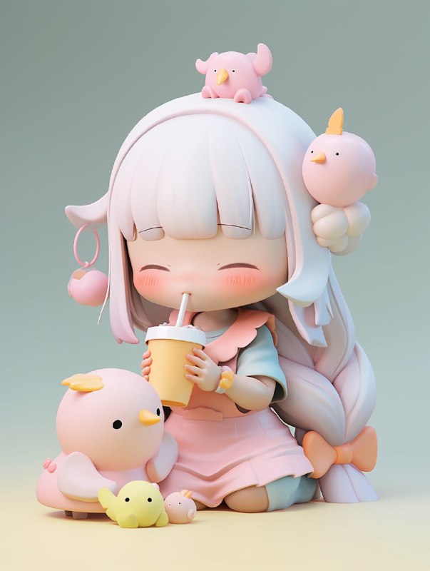 Pop Mart Style Cute Girl Box Toy With Animals
