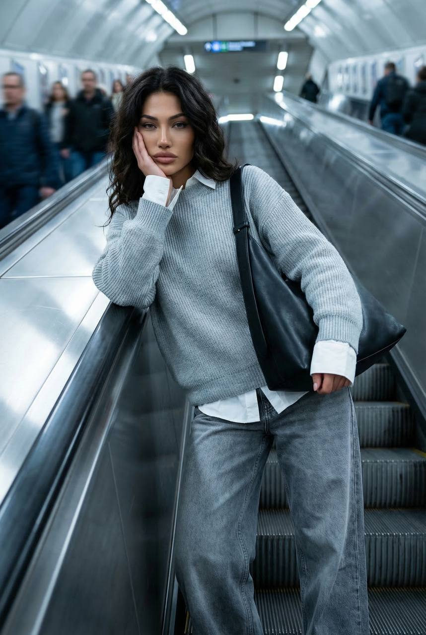 Subway Escalator Fashion Portrait