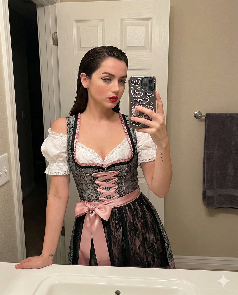 Gothic Dirndl Mirror Selfie