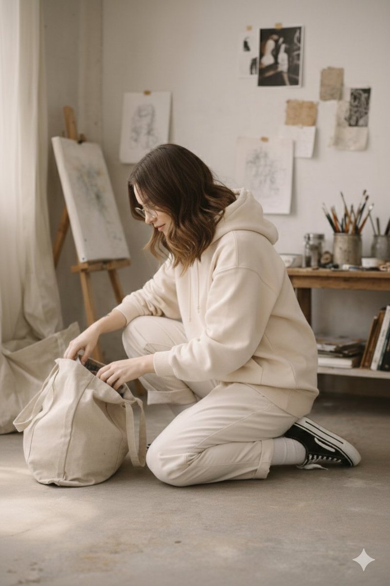 Soft Art Studio Candid Portrait