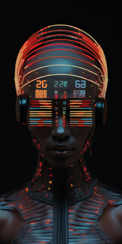 Iridescent Diagnostic Headgear on Zulu Subject Portrait