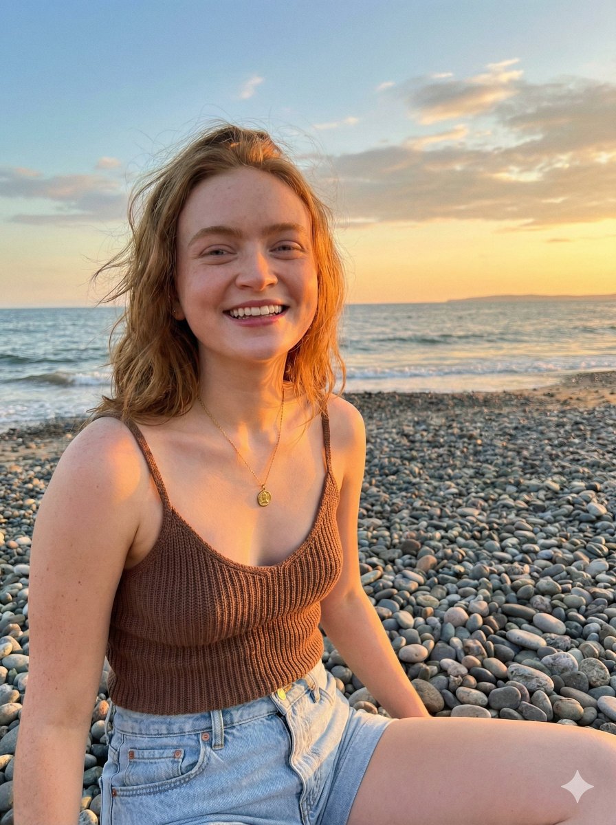 Sunset Beach Smile Portrait