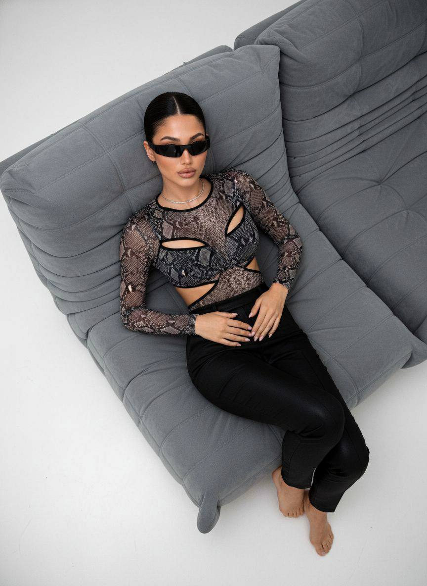 Cinematic Top Down Fashion Portrait