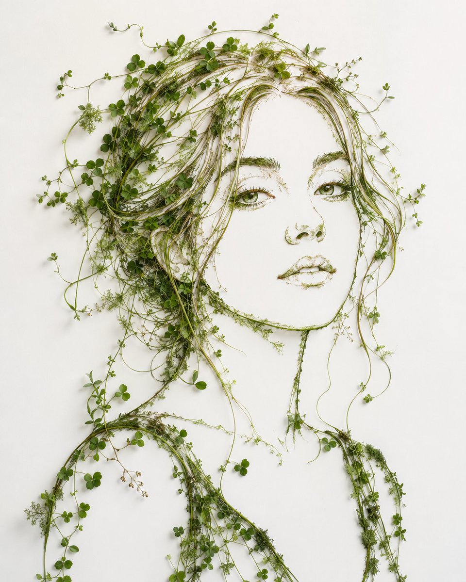 Vine Portrait Art Minimalist Botanical
