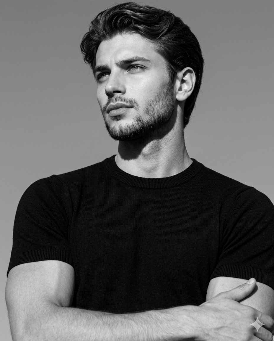Ultra-Realistic Black and White Portrait
