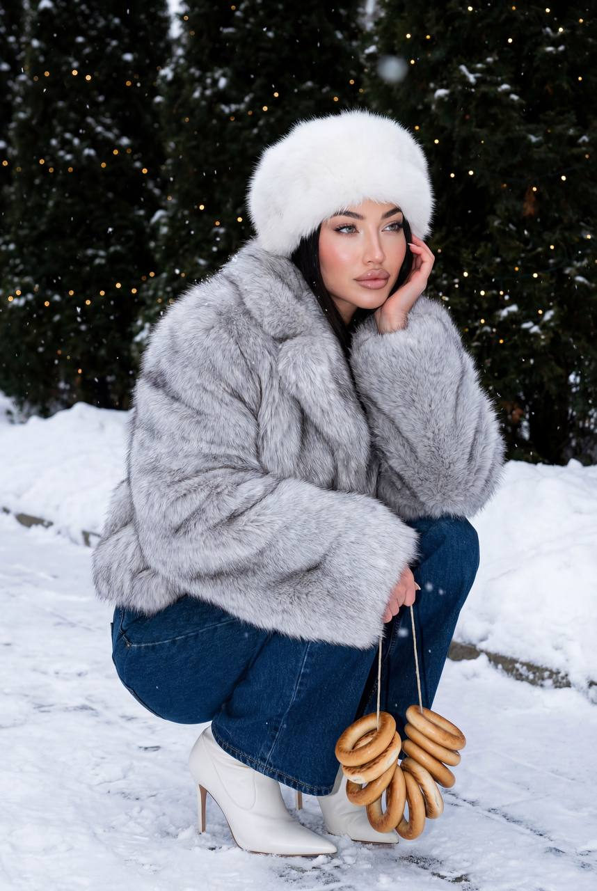 Winter Fur Glamour in Snow
