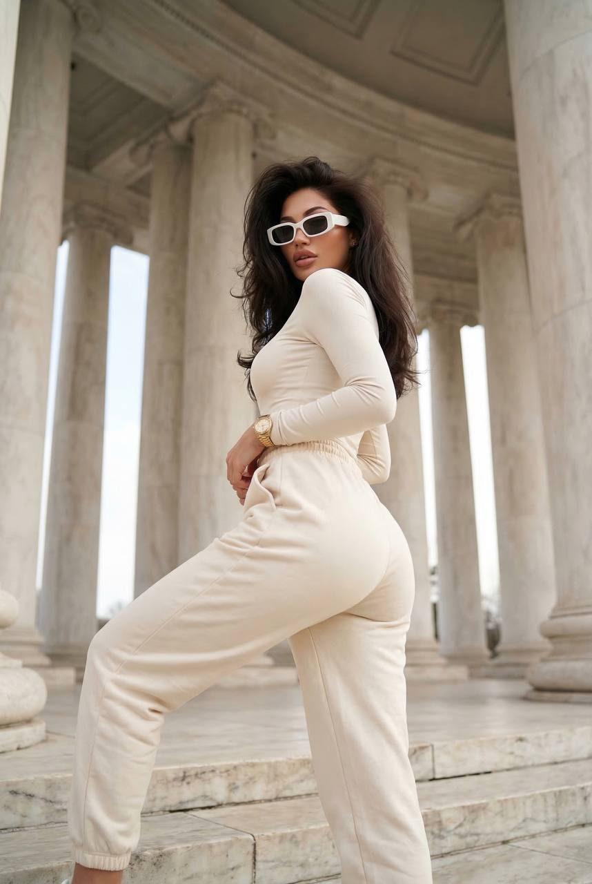 Classical Colonnade Fashion Portrait