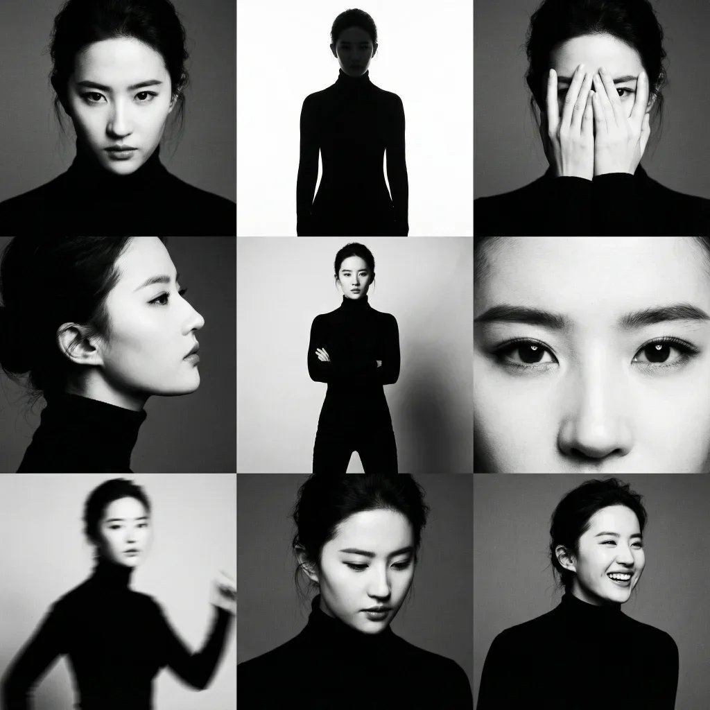High Contrast B&W Portrait Grid