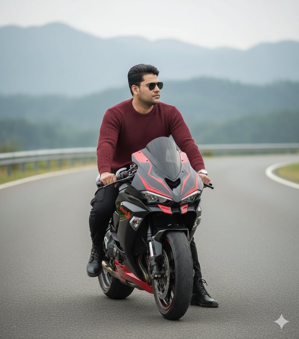 Stylish Indian Man Café Portrait