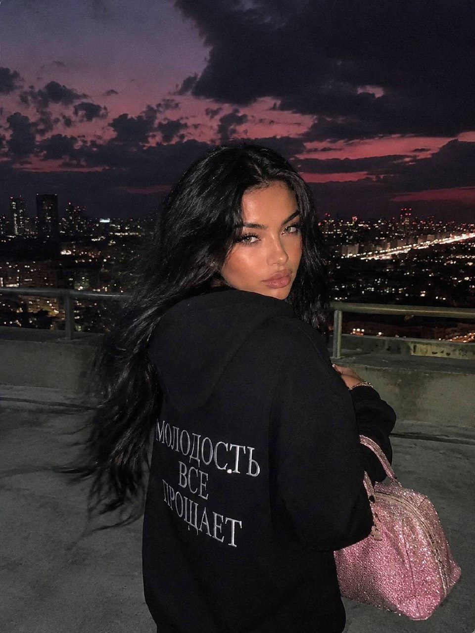 Y2K Rooftop Night Portrait