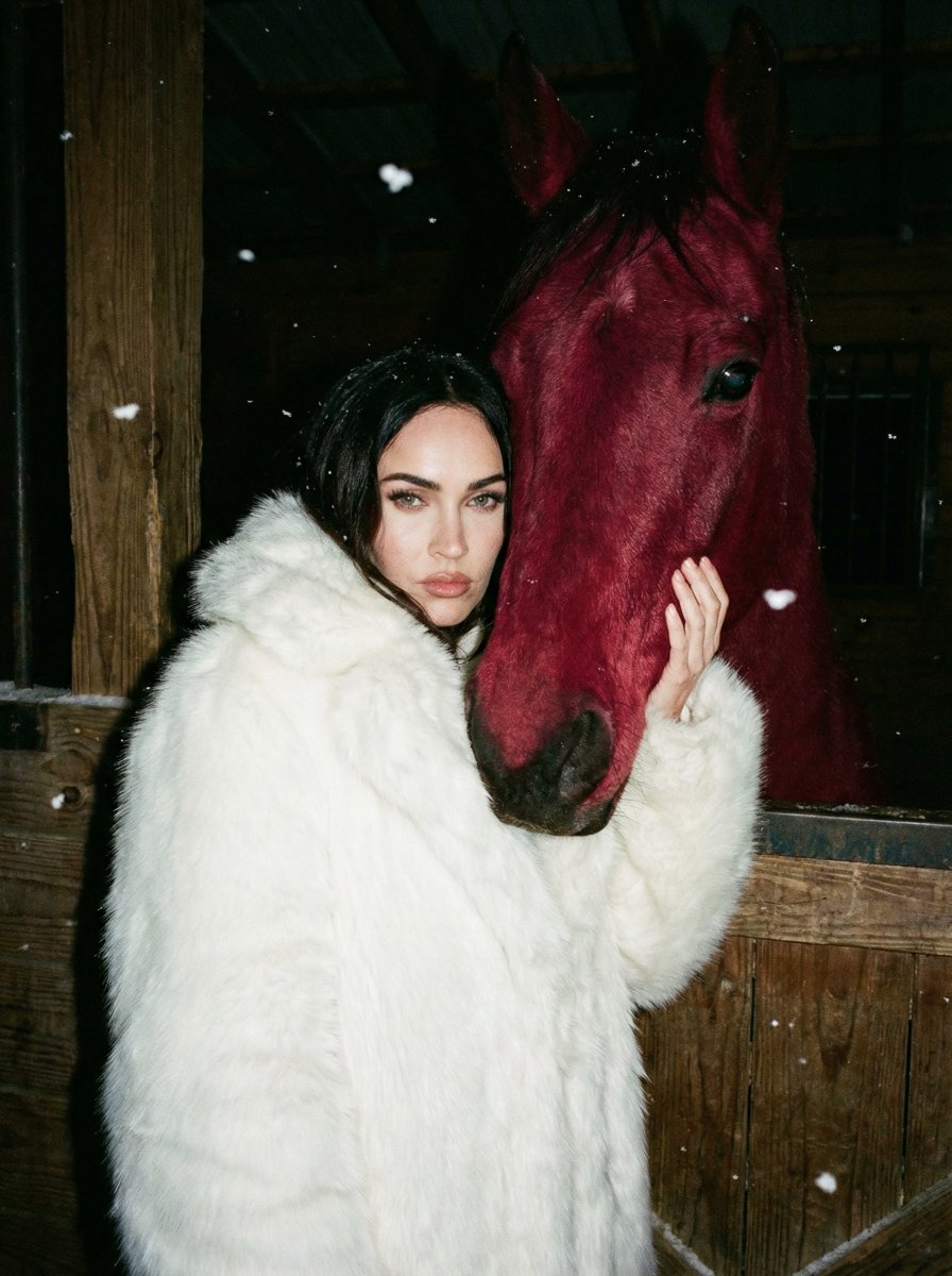 Crimson Horse Night Portrait