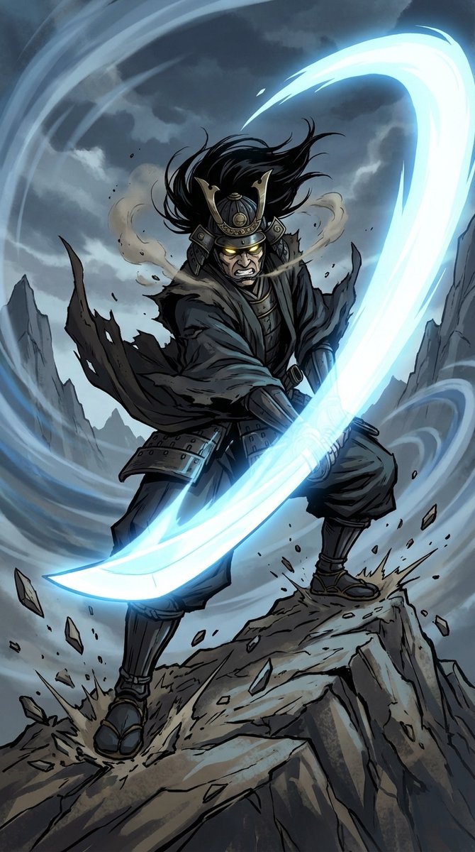 Dynamic Samurai Slash Battle Scene