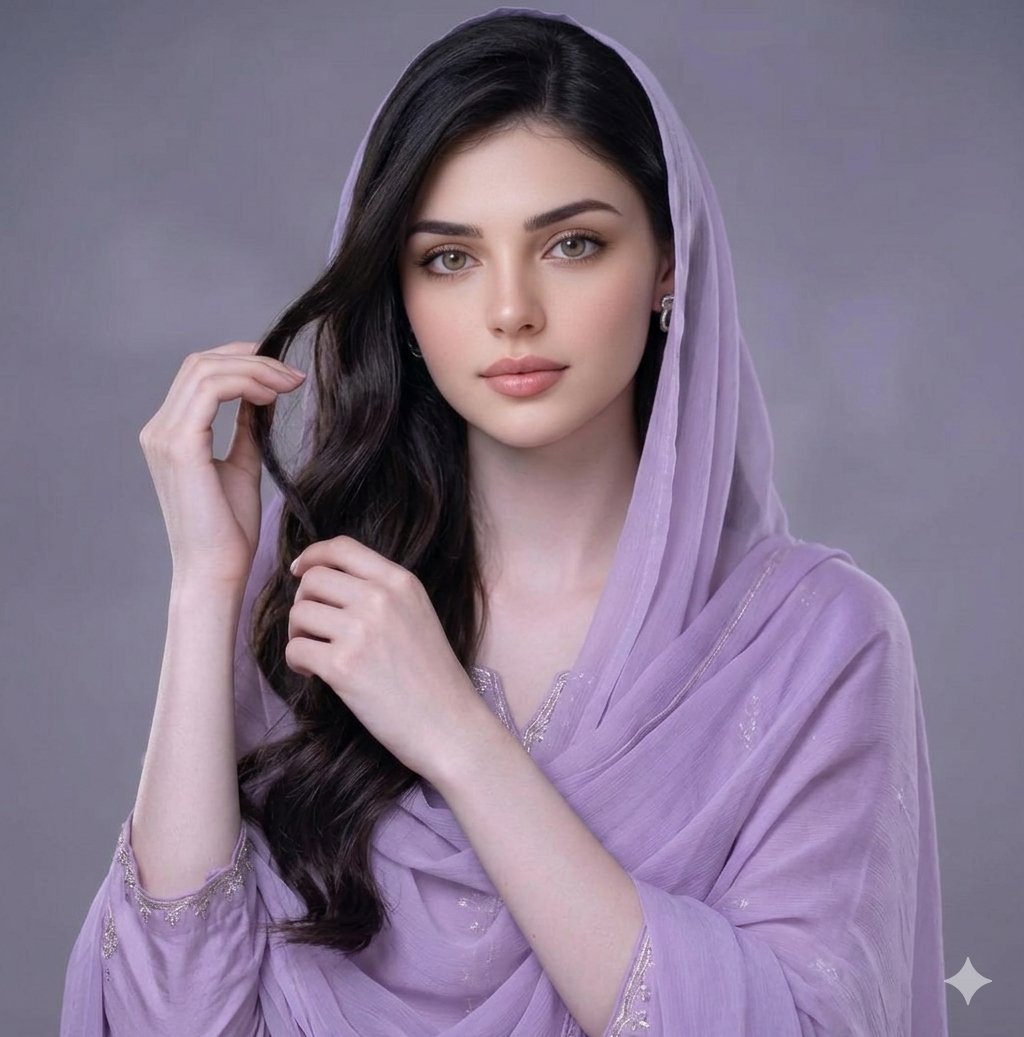 Lavender Elegance Fashion Portrait