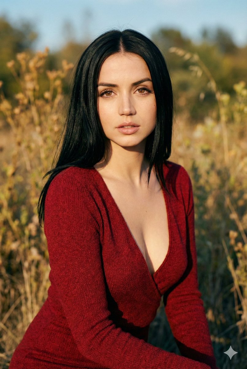 Golden Hour Red Dress Portrait