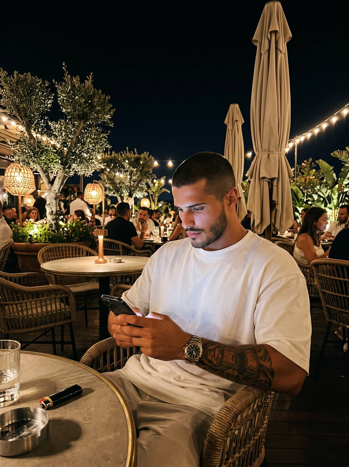 Cinematic Night Terrace Lifestyle