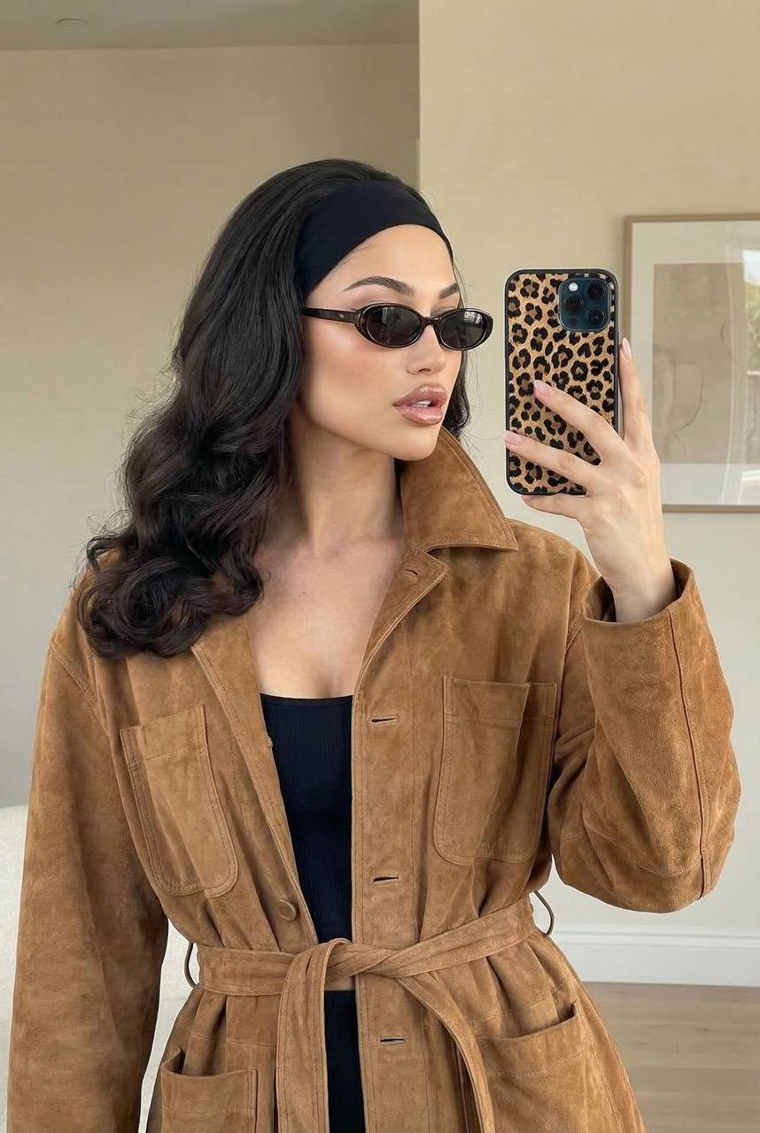 Suede Jacket Mirror Selfie Portrait