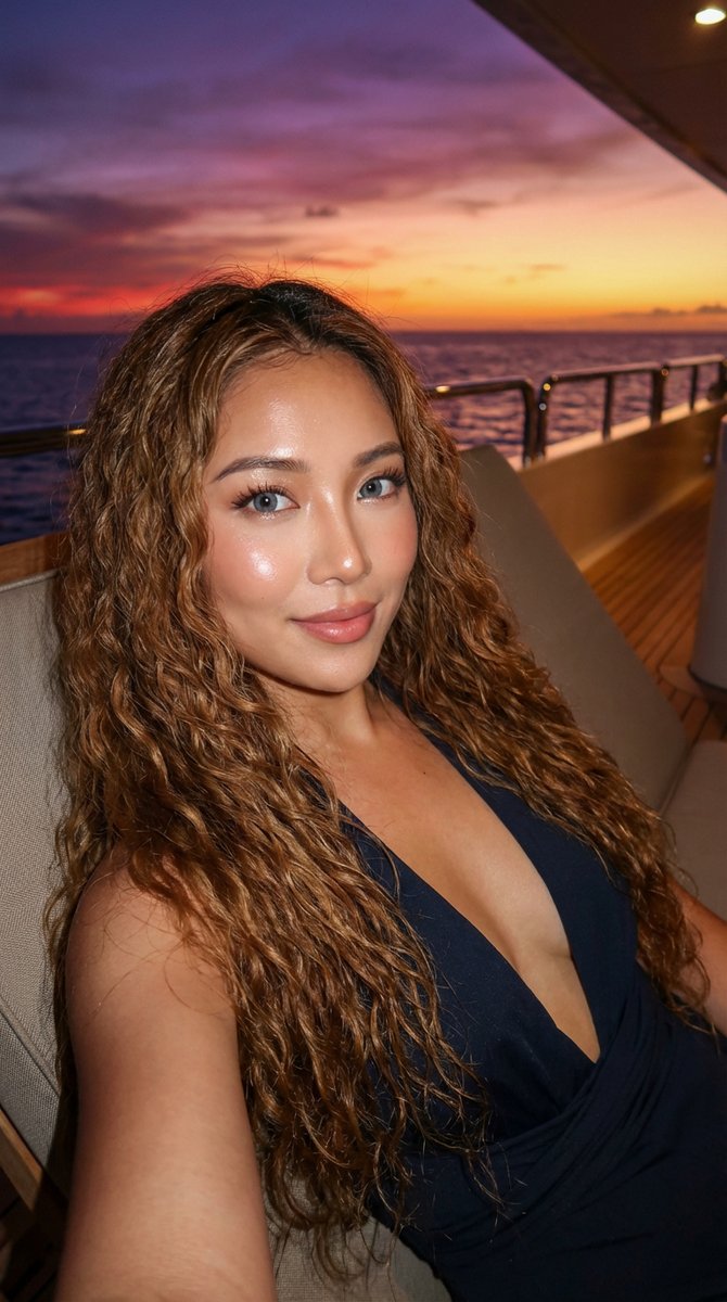 Yacht Sunset Beauty Portrait