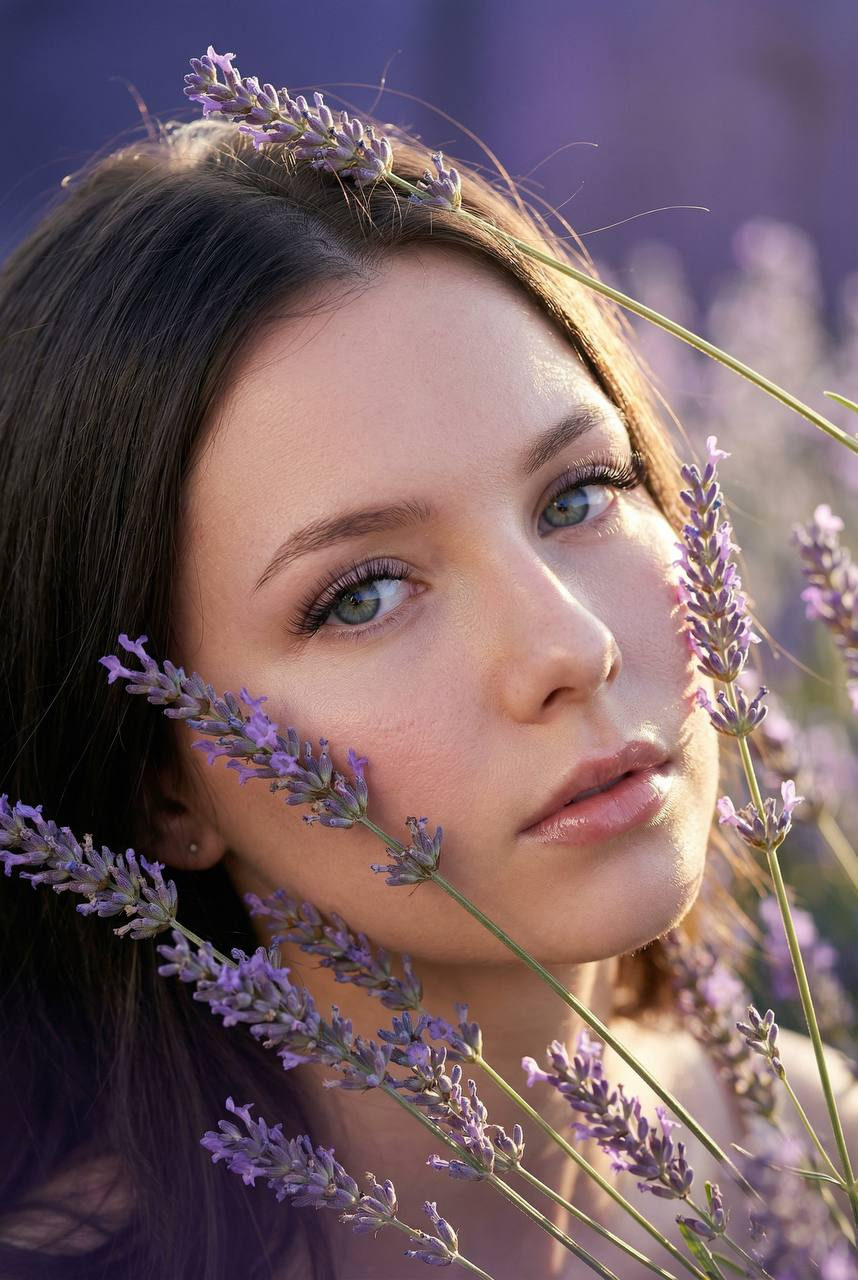 Lavender Field Macro Portrait