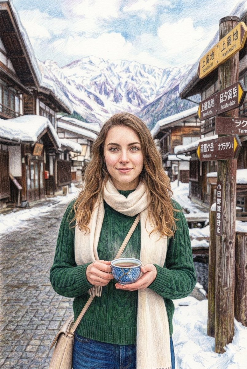 Serene Tea In Snowy Japanese Village