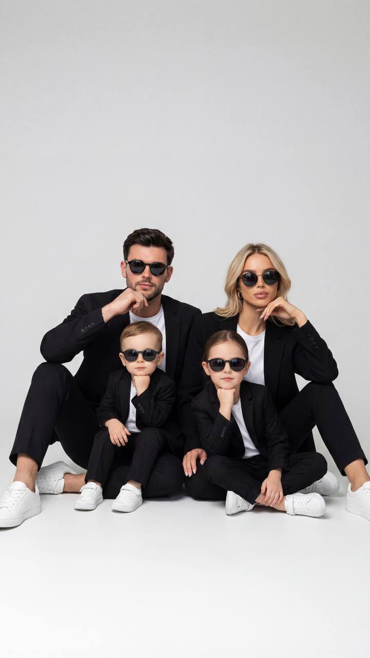 Minimalist Family Studio Portrait
