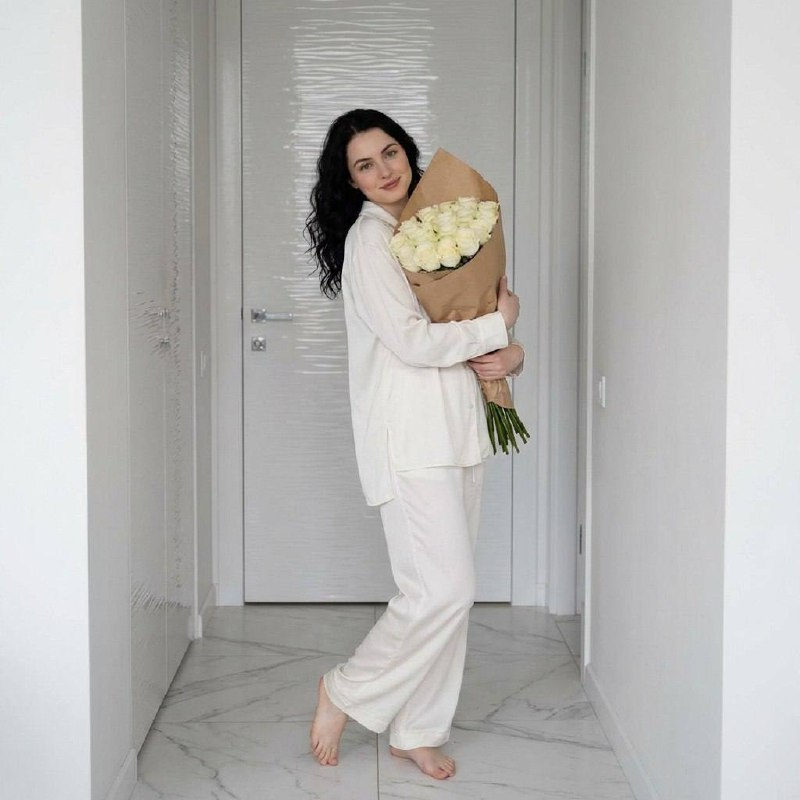 White Roses Pajama Portrait