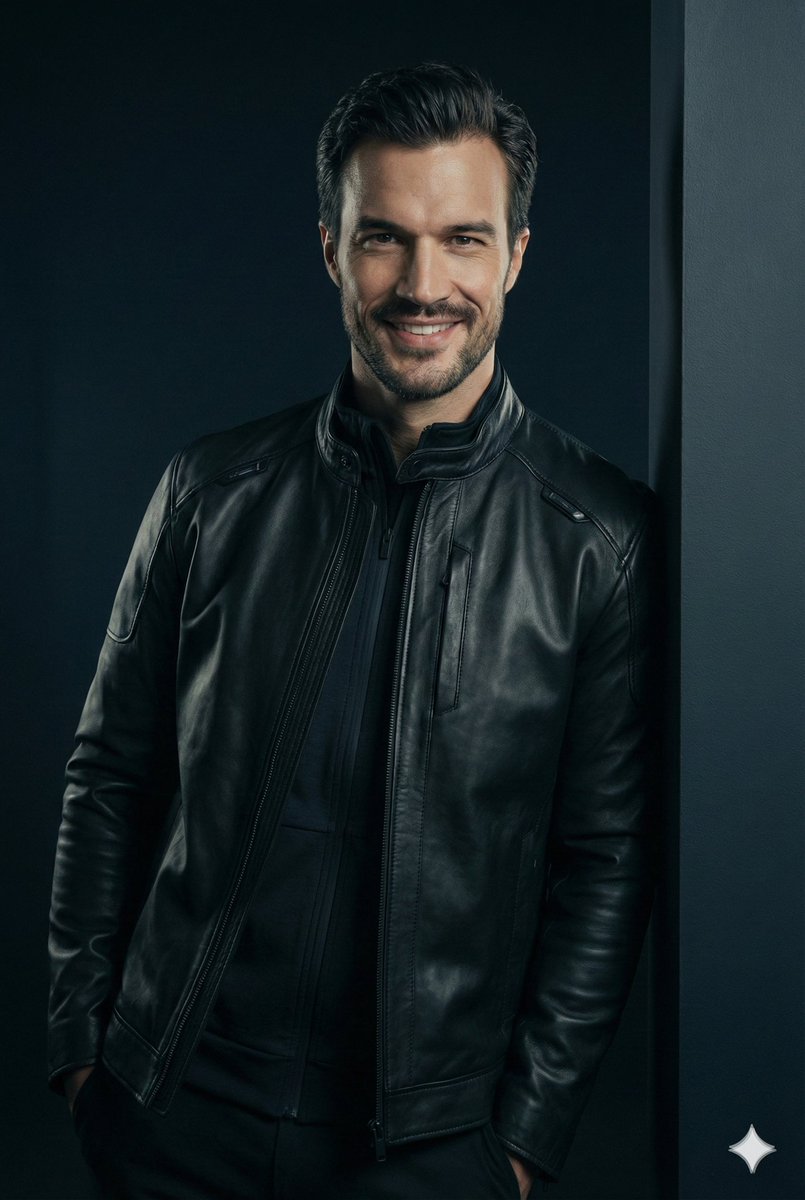 Futuristic Leather Jacket Portrait