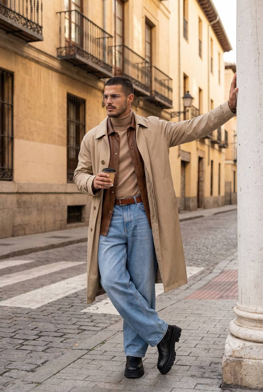 European Street Fashion Trench Portrait