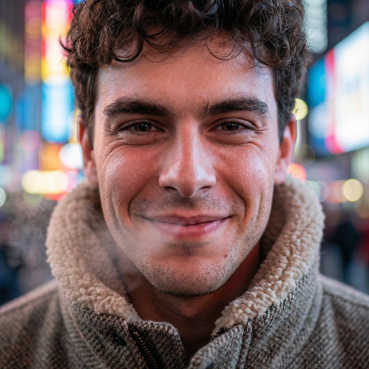 Neon Winter Night Portrait